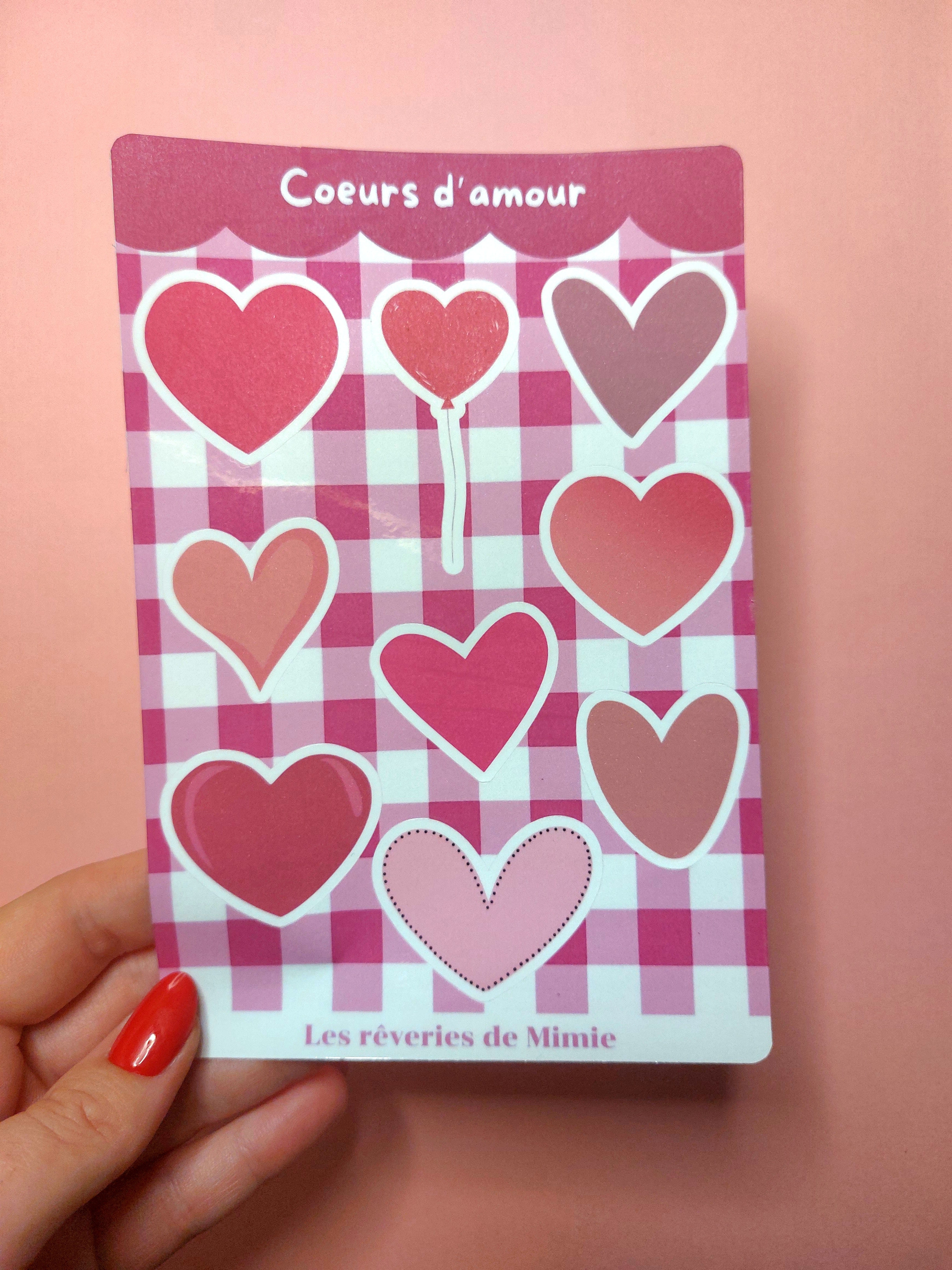 Planche Stickers - Coeurs d'amour