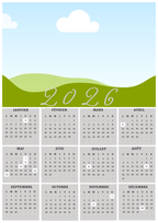 Calendrier magnétique A4 à personnaliser